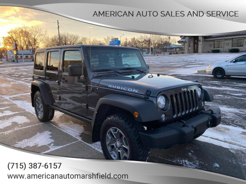 2018 Jeep Wrangler JK Unlimited for sale at AMERICAN AUTO SALES AND SERVICE in Marshfield WI