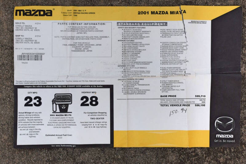 2001 Mazda MX-5 Miata Special Edition