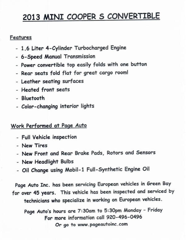2013 MINI Convertible Cooper S