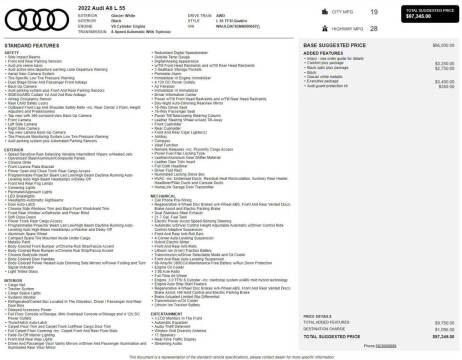 2022 Audi A8 L quattro 55 TFSI