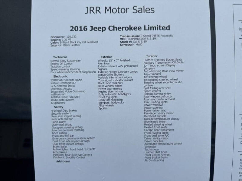 2016 Jeep Cherokee Limited