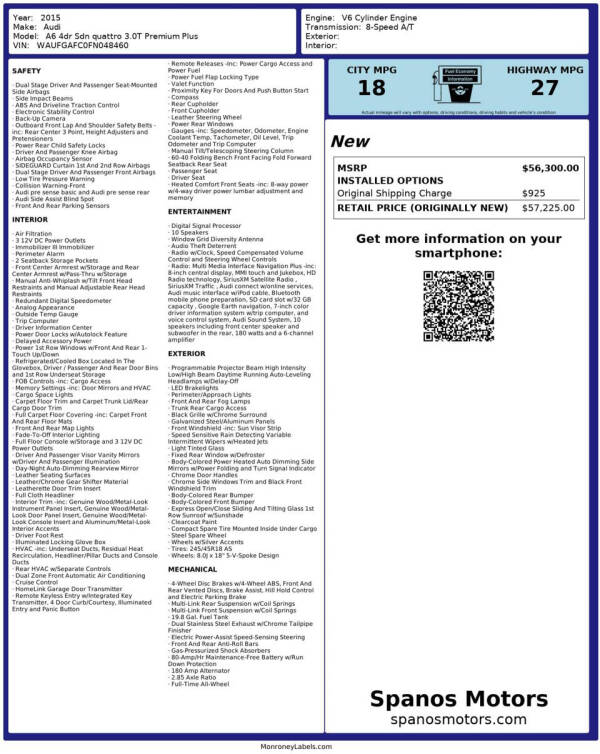 2015 Audi A6 3.0T quattro Premium Plus