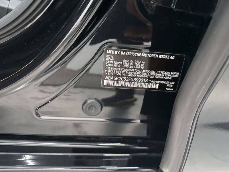 2015 BMW 6 Series 650i Gran Coupe