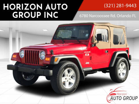 2002 Jeep Wrangler for sale at HORIZON AUTO GROUP INC in Orlando FL