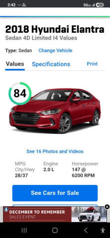 2018 Hyundai Elantra Limited