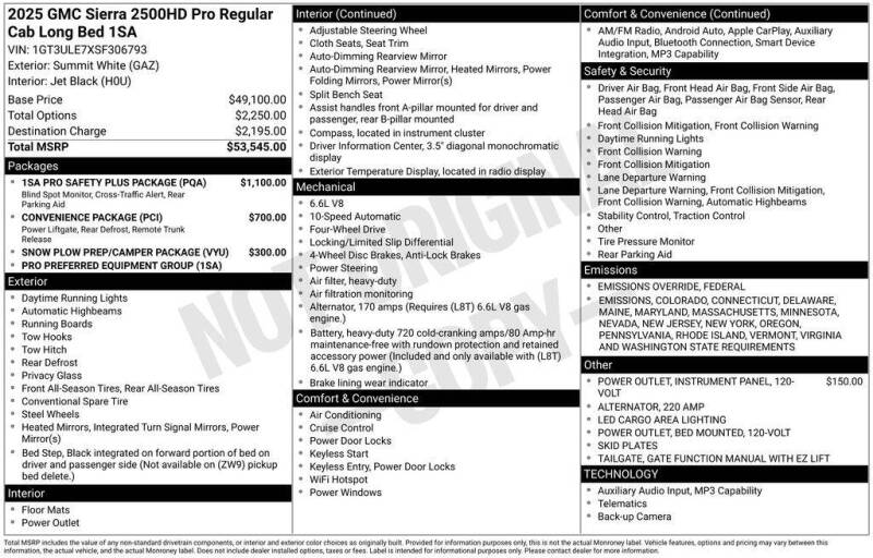 2025 GMC Sierra 2500HD Pro