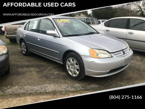 2001 Honda Civic for sale at AFFORDABLE USED CARS in North Chesterfield VA