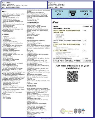 2020 Land Rover Range Rover Velar P250 R-Dynamic S