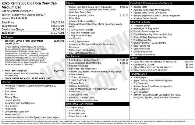 2025 RAM 2500 Big Horn