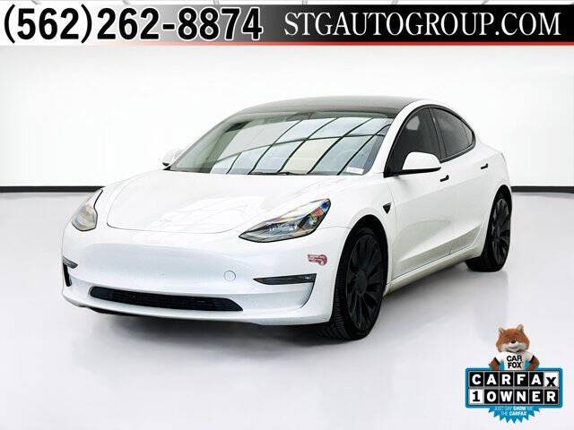 White 2023 Tesla Model 3 Performance AWD Performance 4dr Sedan 1