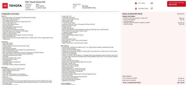 2021 Toyota Venza