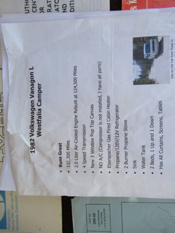 1982 Volkswagen Vanagon Camper