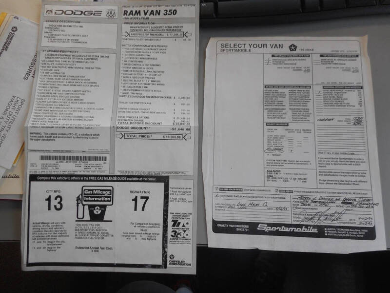1994 Dodge Ram Van B350