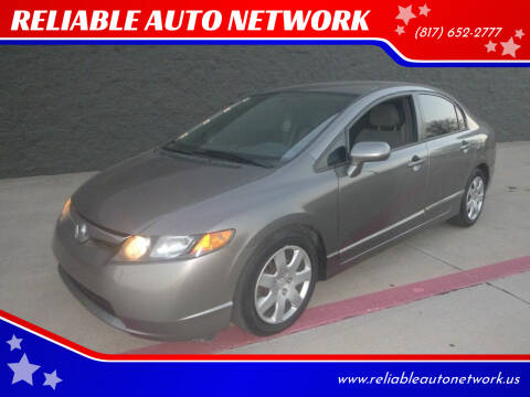 2006 Honda Civic for sale at RELIABLE AUTO NETWORK in Arlington TX