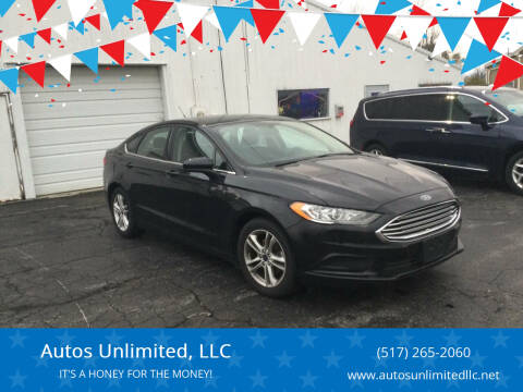 2018 Ford Fusion for sale at Autos Unlimited, LLC in Adrian MI