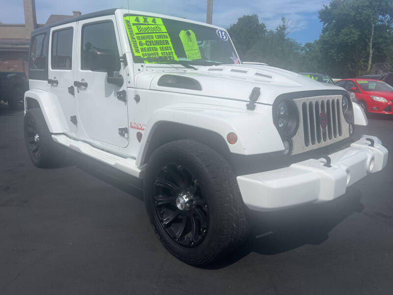 Used 2015 Jeep Wrangler Unlimited Sahara with VIN 1C4BJWEG2FL551150 for sale in Valparaiso, IN