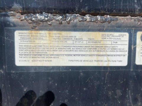 2015 Load Trail DUMP TRAILER