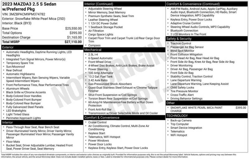 2023 Mazda Mazda3 Sedan 2.5 S Preferred