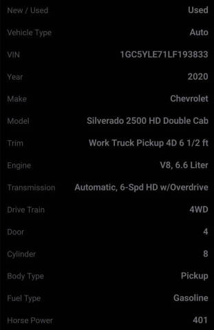 2020 Chevrolet Silverado 2500HD