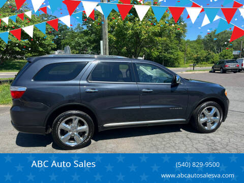 2013 Dodge Durango for sale at ABC Auto Sales - Barboursville Location in Barboursville VA