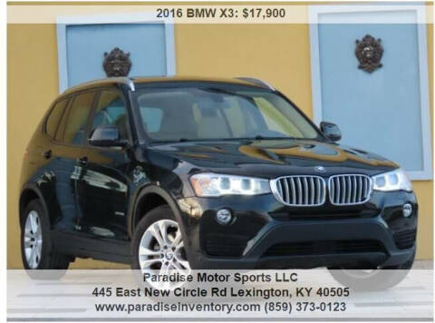 2016 BMW X3 for sale at Paradise Motor Sports LLC in Lexington KY