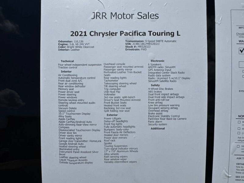 2021 Chrysler Pacifica Touring L