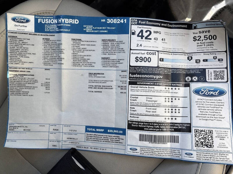 2017 Ford Fusion Hybrid Titanium