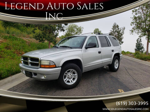 2002 Dodge Durango for sale at Legend Auto Sales Inc in Lemon Grove CA