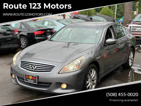 2010 Infiniti G37 Sedan for sale at Route 123 Motors in Norton MA