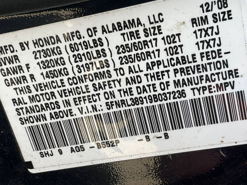 2009 Honda Odyssey Touring