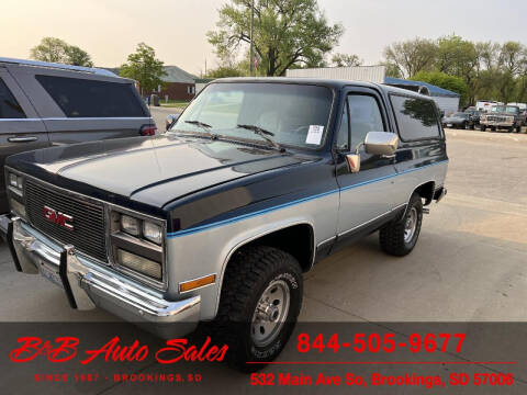 1989 GMC Jimmy for sale at B & B Auto Sales in Brookings SD