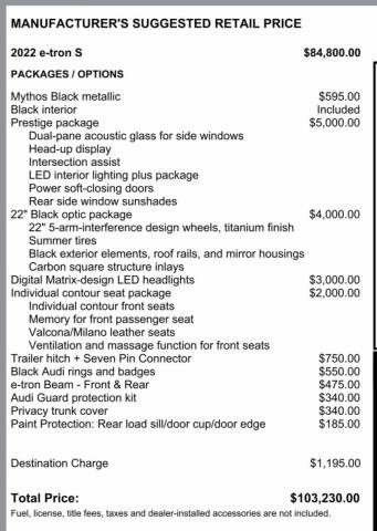 2022 Audi e-tron S quattro Prestige