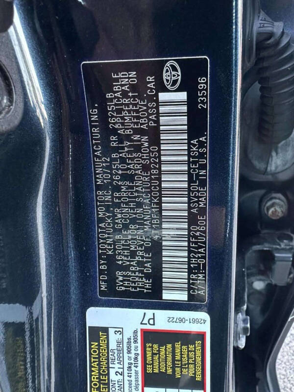 2012 Toyota Camry SE