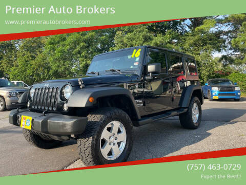 2016 Jeep Wrangler Unlimited for sale at Premier Auto Brokers in Virginia Beach VA