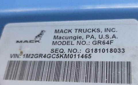2019 Mack Granite 84FR