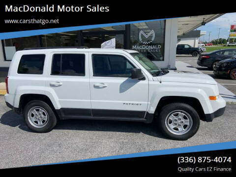 2015 Jeep Patriot for sale at MacDonald Motor Sales in High Point NC