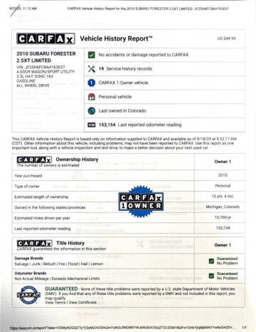 2010 Subaru Forester 2.5XT Limited