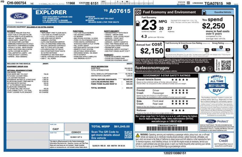 2026 Ford Explorer Platinum