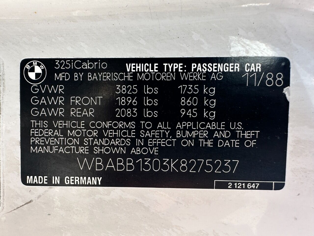 1989 BMW 3 Series  - $13,900