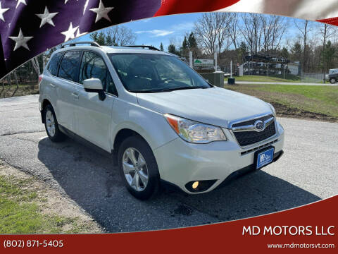 2015 Subaru Forester for sale at MD Motors LLC in Williston VT