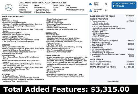2023 Mercedes-Benz GLA GLA 250
