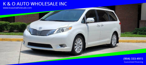 2014 Toyota Sienna for sale at K & O AUTO WHOLESALE INC in Jacksonville FL