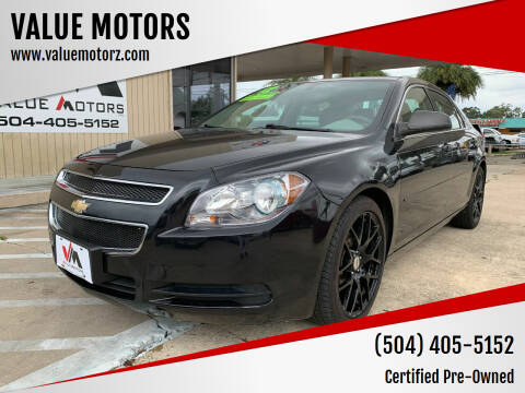 2012 Chevrolet Malibu for sale at VALUE MOTORS in Kenner LA