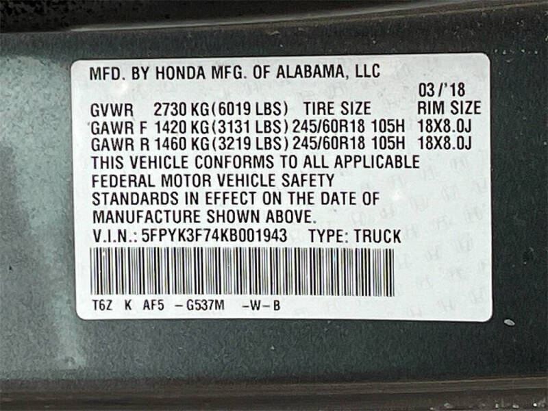 2019 Honda Ridgeline RTL-E