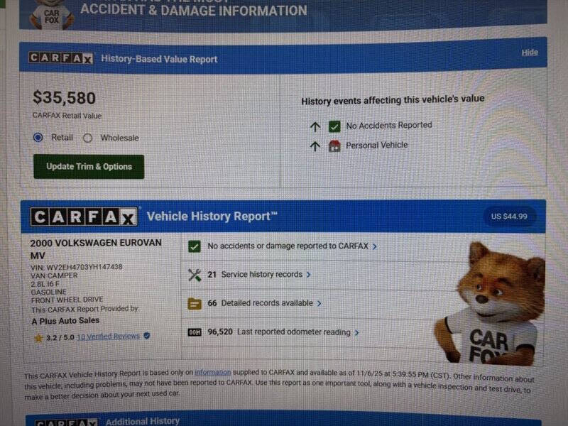 2000 Volkswagen EuroVan MV