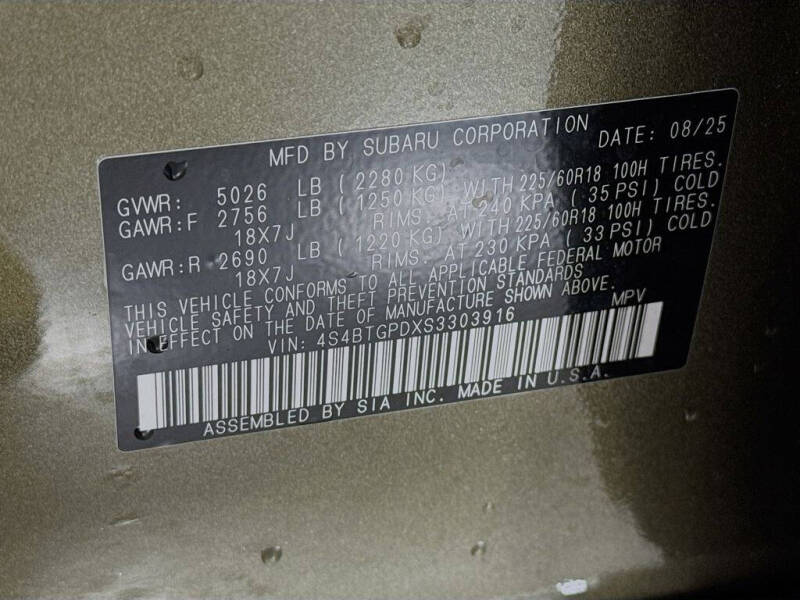 2025 Subaru Outback Touring XT