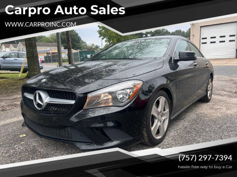 2016 Mercedes-Benz CLA for sale at Carpro Auto Sales in Chesapeake VA