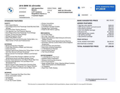 2016 BMW X5 xDrive40e