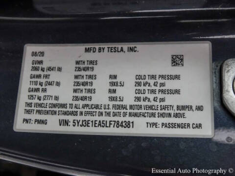 2020 Tesla Model 3 Standard Range Plus