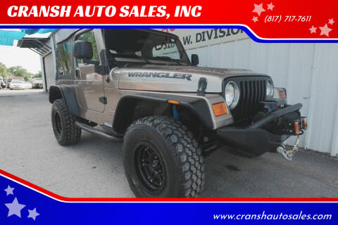 2003 Jeep Wrangler for sale at CRANSH AUTO SALES, INC in Arlington TX